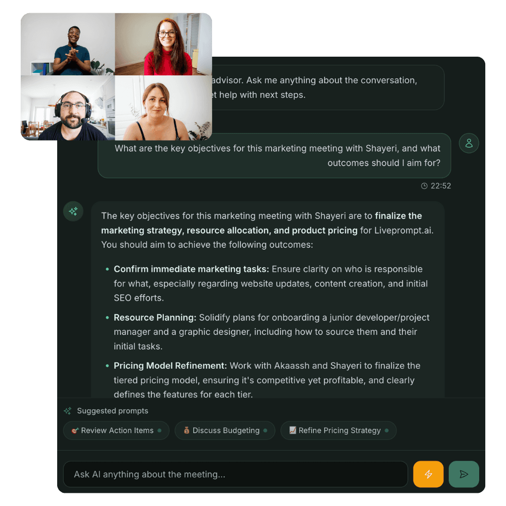 Nova Chat Interface - Real-time Q&A during conversations