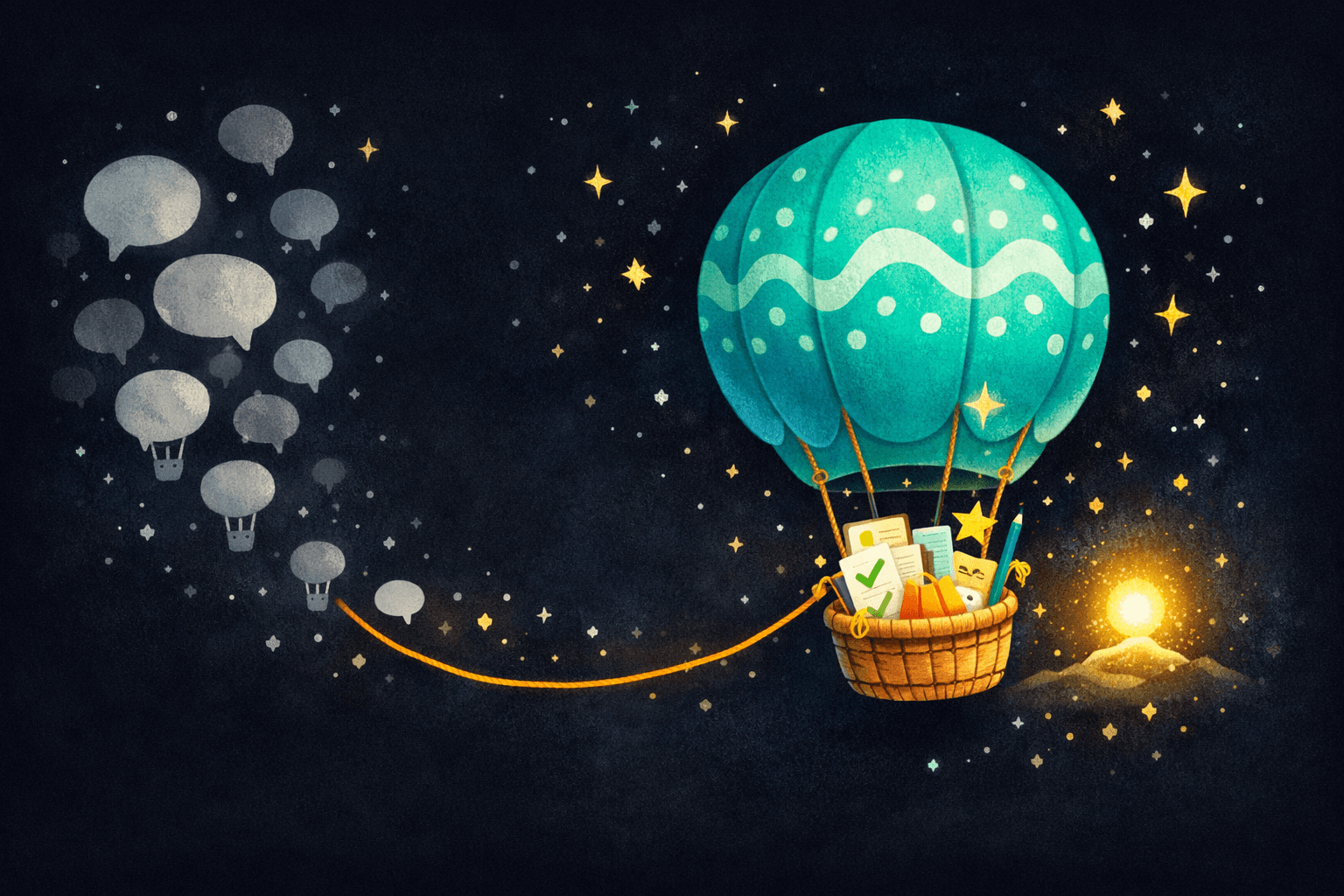 Ideas floating away versus ideas carried to their destination